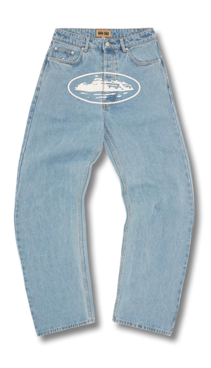 Corteiz Alcatraz Baggy Jeans Stonewash – RARESOLE