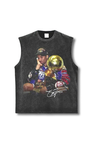 Kobe Bryant Trophy Graphic Tank Top Washed Black