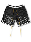 Rhude Court Logo Shorts Black/White