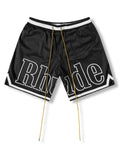 Rhude Court Logo Shorts Black/White