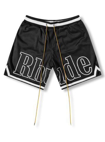 Rhude Court Logo Shorts Black/White
