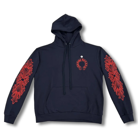 Chrome Hearts Horseshoe Hoodie Navy Red