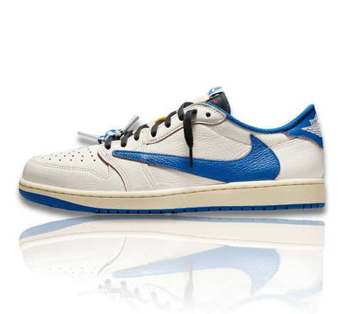 Air Jordan 1 Retro Low OG SP Fragment x Travis Scott Sail Military Blue
