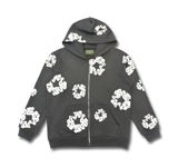 Denim Tears x Rhinestone Zip Hoodie Vintage Black