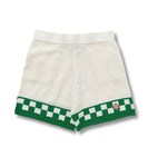 Casablanca Faux Crochet Shorts Green/White