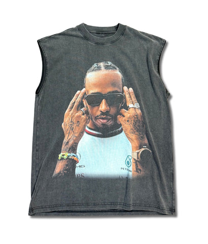 Lewis Hamilton Graphic Tank Top Washed Black