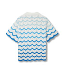 Casablanca Wavy Gradient Crochet T-Shirt Blue