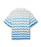 Casablanca Wavy Gradient Crochet T-Shirt Blue