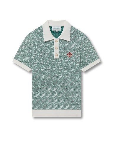 Casablanca Column Jaquard Monogram Polo T-Shirt