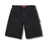Supreme Repeat Jacquard Double Knee Denim Short Black