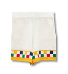Casablanca Faux Crochet Shorts Yellow/White