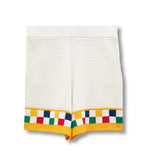 Casablanca Faux Crochet Shorts Yellow/White