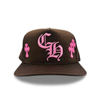 Chrome Hearts Cross Patch Hat Pink/Brown