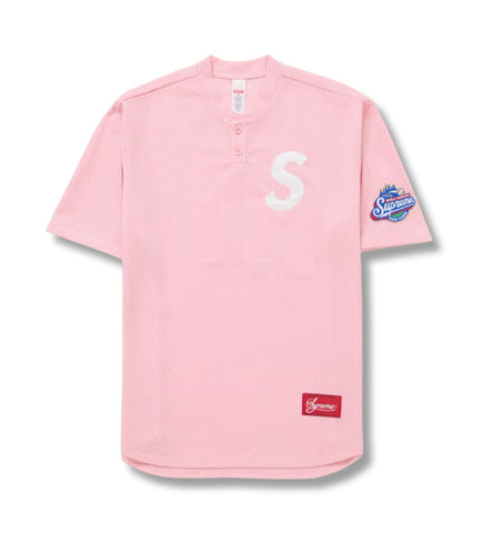 Supreme S Logo Baseball Henley (SS25) Pink
