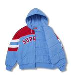 Supreme Filled Zip Up Hoodie Light Blue