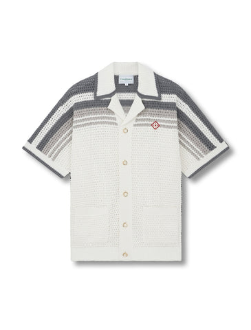 Casablanca Tennis Crochet T-Shirt Grey