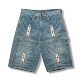 Kapital Studs Remake Denim Shorts Blue