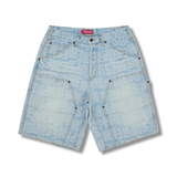 Supreme Repeat Jacquard Double Knee Denim Short Light Washed Indigo