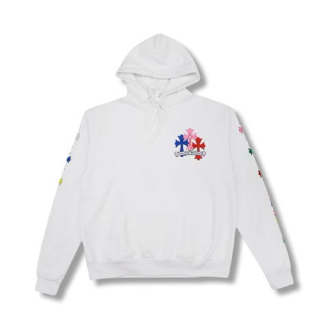 Chrome Hearts Multi Color Cross Hoodie White
