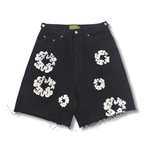 Denim Tears Cotton Wreath Shorts Jeans Black