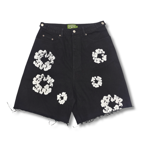 Denim Tears Cotton Wreath Shorts Jeans Black