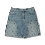 Louis Vuitton Monogram Workwear Denim Shorts Blue
