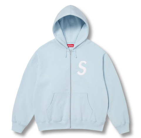Supreme S Logo Zip Hoodie Light Blue