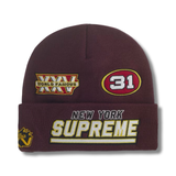 Supreme New Era Football Beanie Cardinal