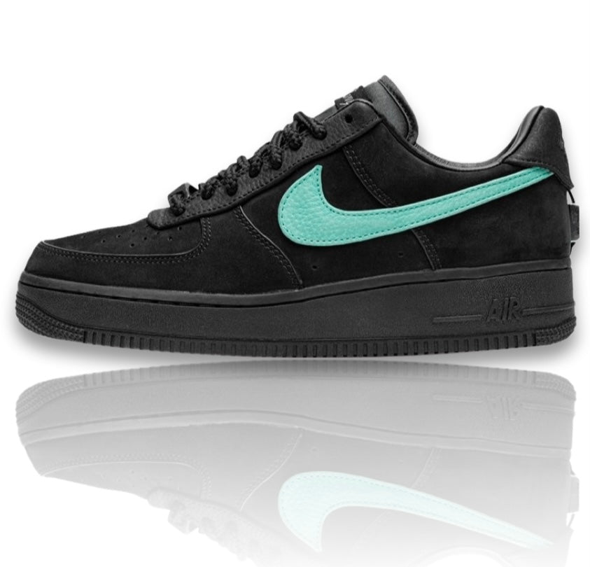 black and teal air force ones